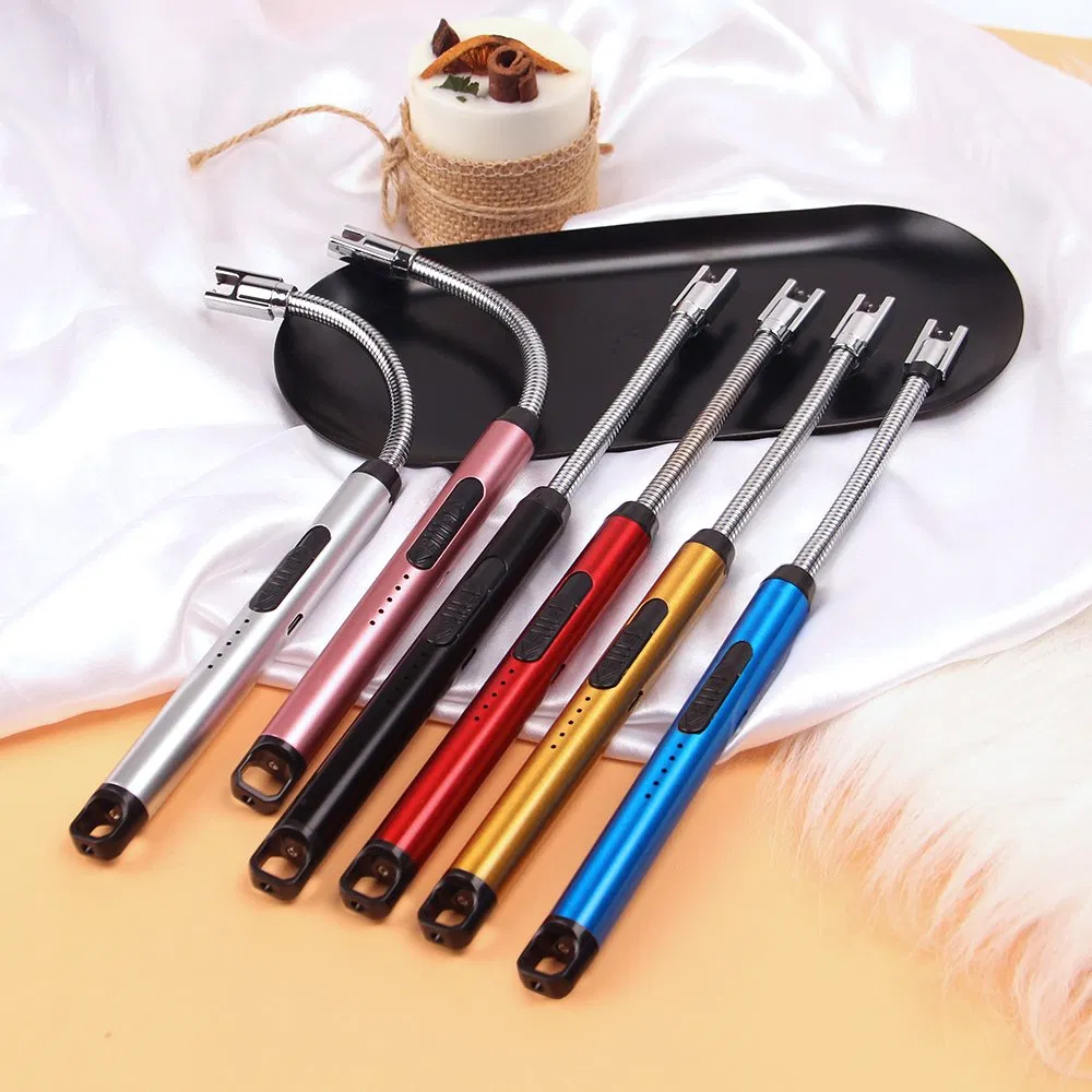 2023 Hot Selling Long Neck Arc USB Rechargeable Lighter Custom Windproof Electric Candle Lighter