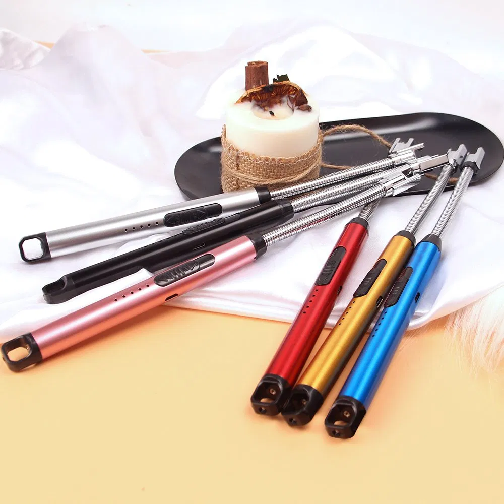 2023 Hot Selling Long Neck Arc USB Rechargeable Lighter Custom Windproof Electric Candle Lighter