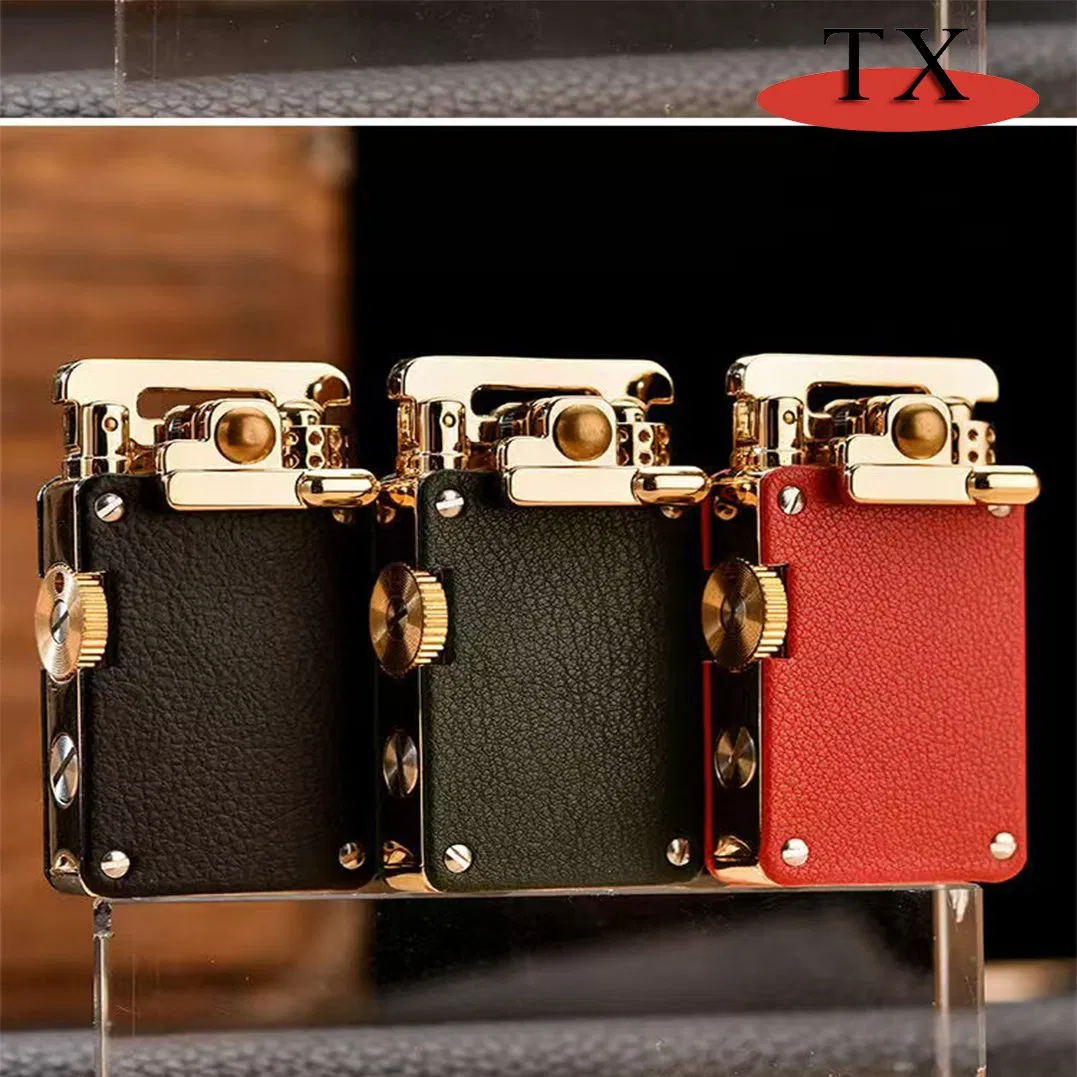 Alloy Retro Grinding Wheel Rocker Kerosene Lighter Personalized Custom Logo Metal Lighter