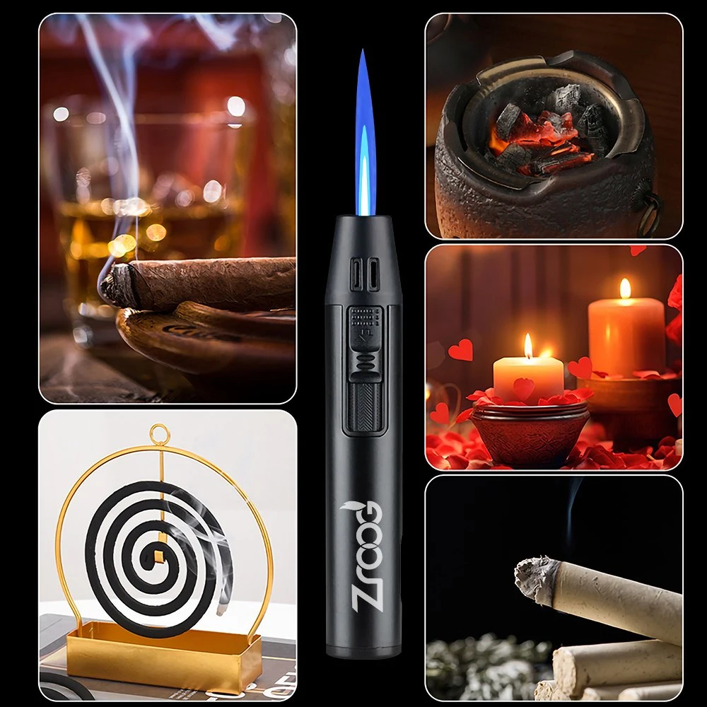 Cool Gadgets Encendedor Refillable Butane Gas Torch Jet Cigarette Lighter for Smoking