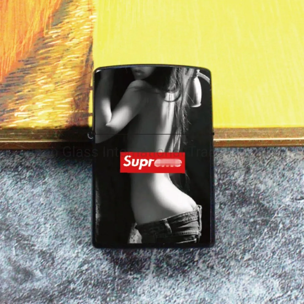 Creative Popular Logo Metal Cigarette Lighter Windproof Gift Custom Logo