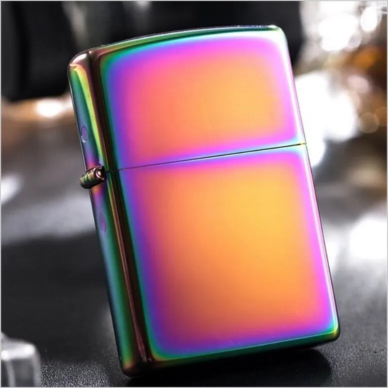 Flat Top Blank Metal Kerosene Lighter Custom Logo Classical Windproof Refillable Cigarette Oil Lighter