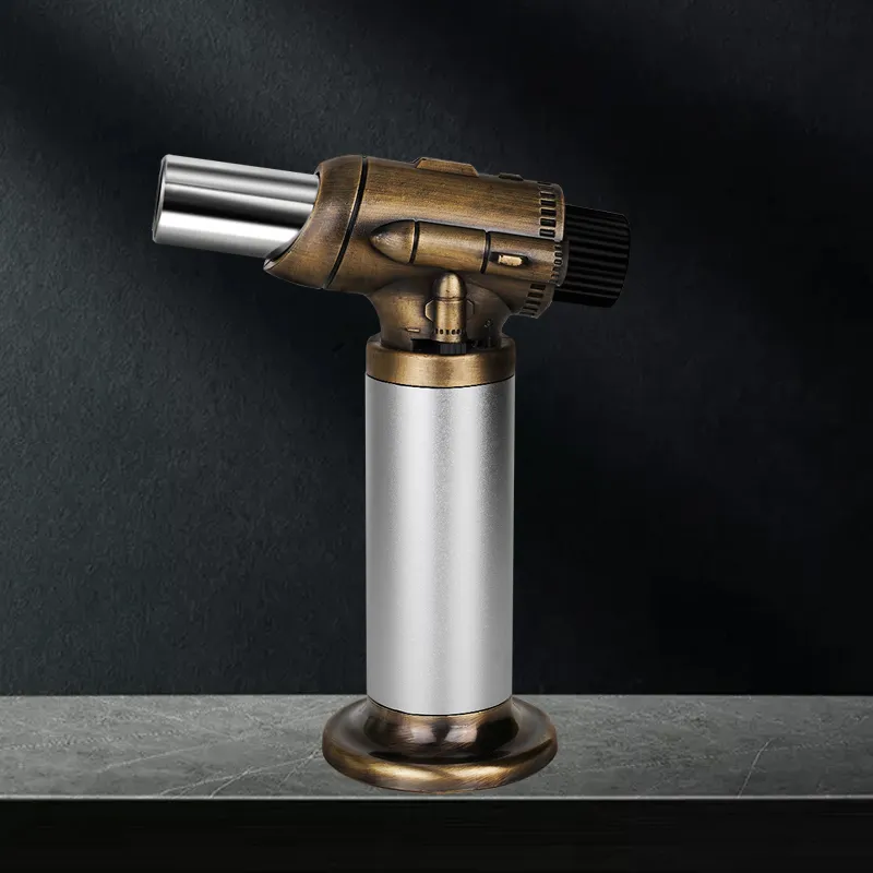 Three Stroke Flame Custom Logo Cigarette Smoke Bullet Butane Torch Lighter