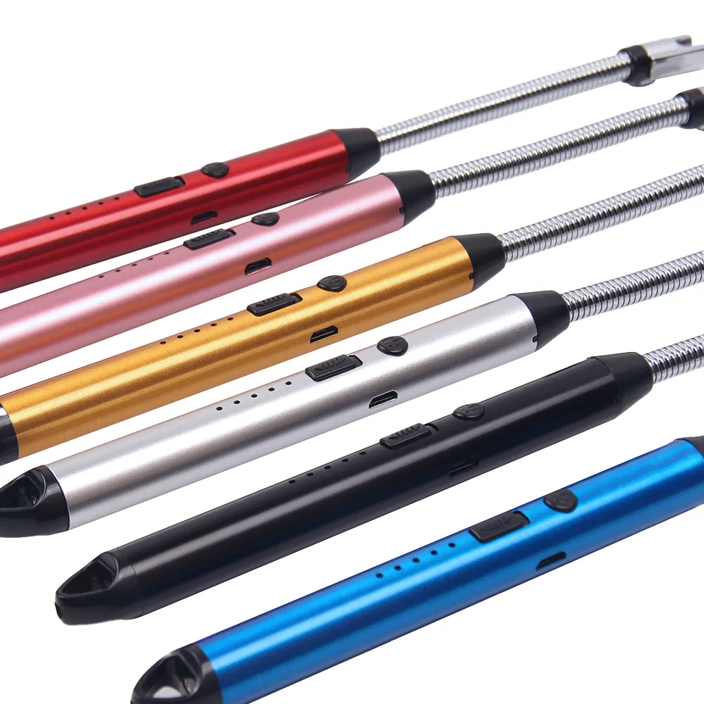 Wholesale USB Rechargeable Lighter Windproof 360 Rechargeable Electric Lighter Custom Candle Lighter