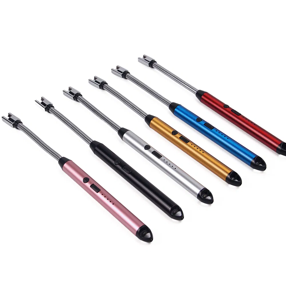 Wholesale USB Rechargeable Lighter Windproof 360 Rechargeable Electric Lighter Custom Candle Lighter